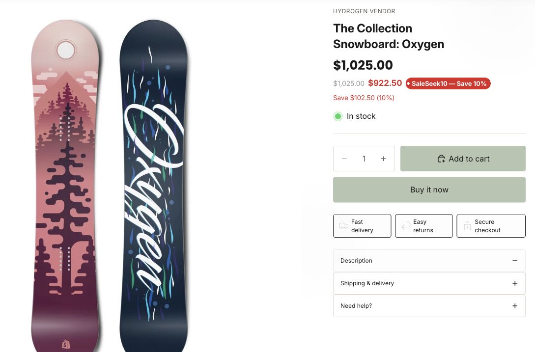 SaleSeek Shadow Discount · Storefront